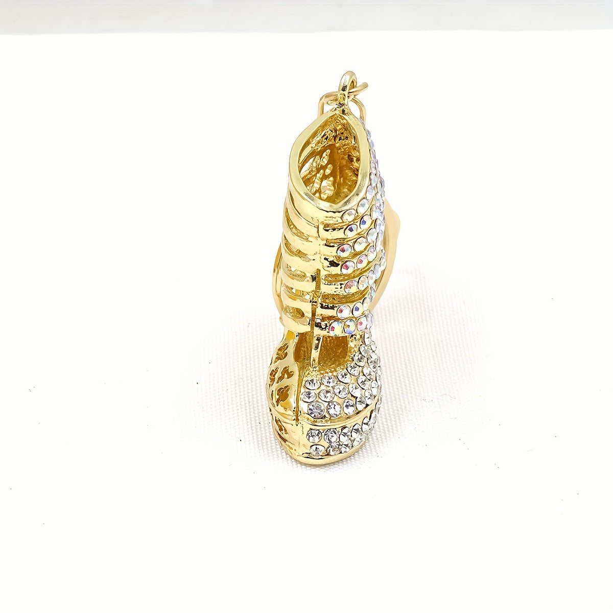 Chic Rhinestone High Heel Keychain - Alloy Metal, Lobster Clasp, Perfect for Bags & Car Decor, Ideal Valentine's Gift