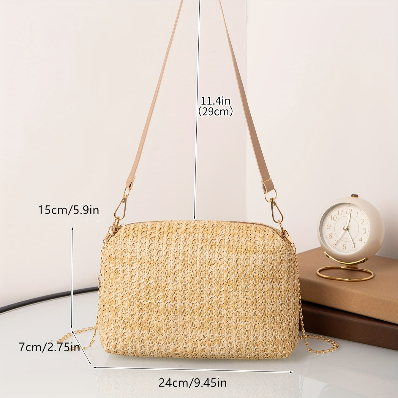 Stylish Woven Shoulder Bag - Crossbody Bags with Chain Strap