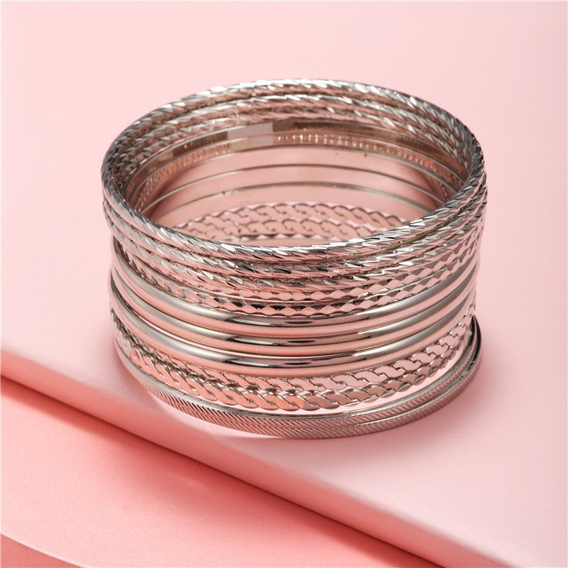 Fashion 12 A Set Of Bracelet Sets Decorative Accessories Hundred Match Bohemian Wind Multi-layer Alloy Bracelet Female Wholesale