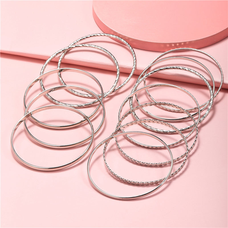 Fashion 12 A Set Of Bracelet Sets Decorative Accessories Hundred Match Bohemian Wind Multi-layer Alloy Bracelet Female Wholesale