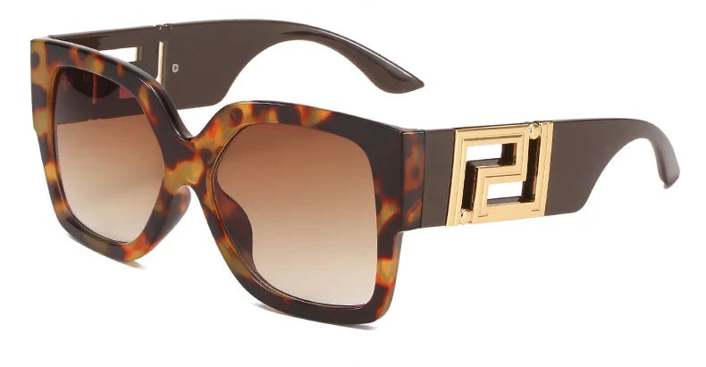 Luxury Brand Design Oversized Women's Sunglasses ,Stylish Elegant Commuting Sunglasses ,Square Retro Gradient Tone Sunglasses.