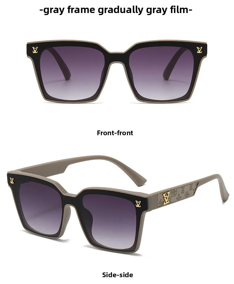 New Square Unisex Sunglasses With A High-end Feel, European And American