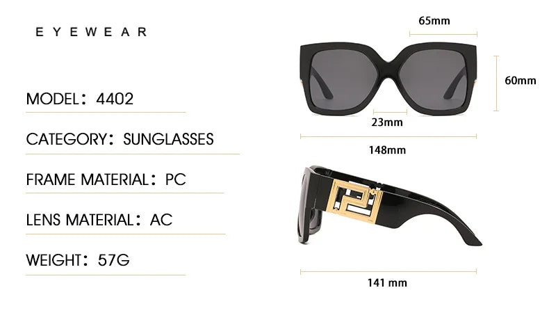 Luxury Brand Design Oversized Women's Sunglasses ,Stylish Elegant Commuting Sunglasses ,Square Retro Gradient Tone Sunglasses.