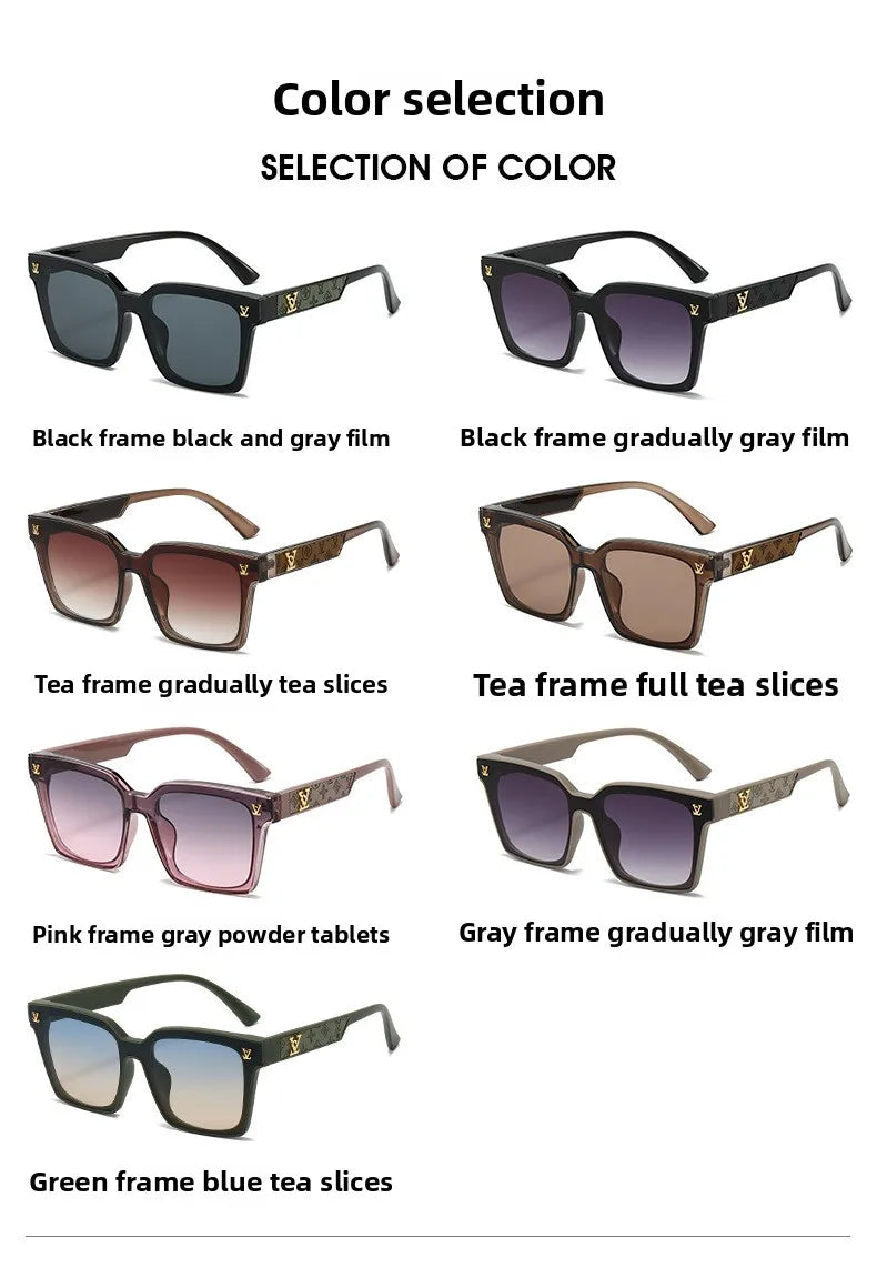 New Square Unisex Sunglasses With A High-end Feel, European And American
