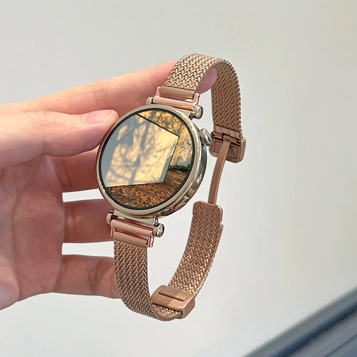 For Garmin Lily 2 Watch Strap Metal Wheatear Wheat Ear Magnetic