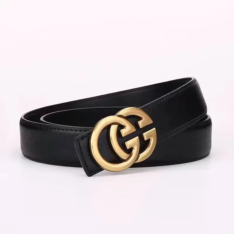 Women's Casual Denim Buckle Decorative Waistband for Students Top Quality Leather Belt Versatile Simple Style Female Accessories