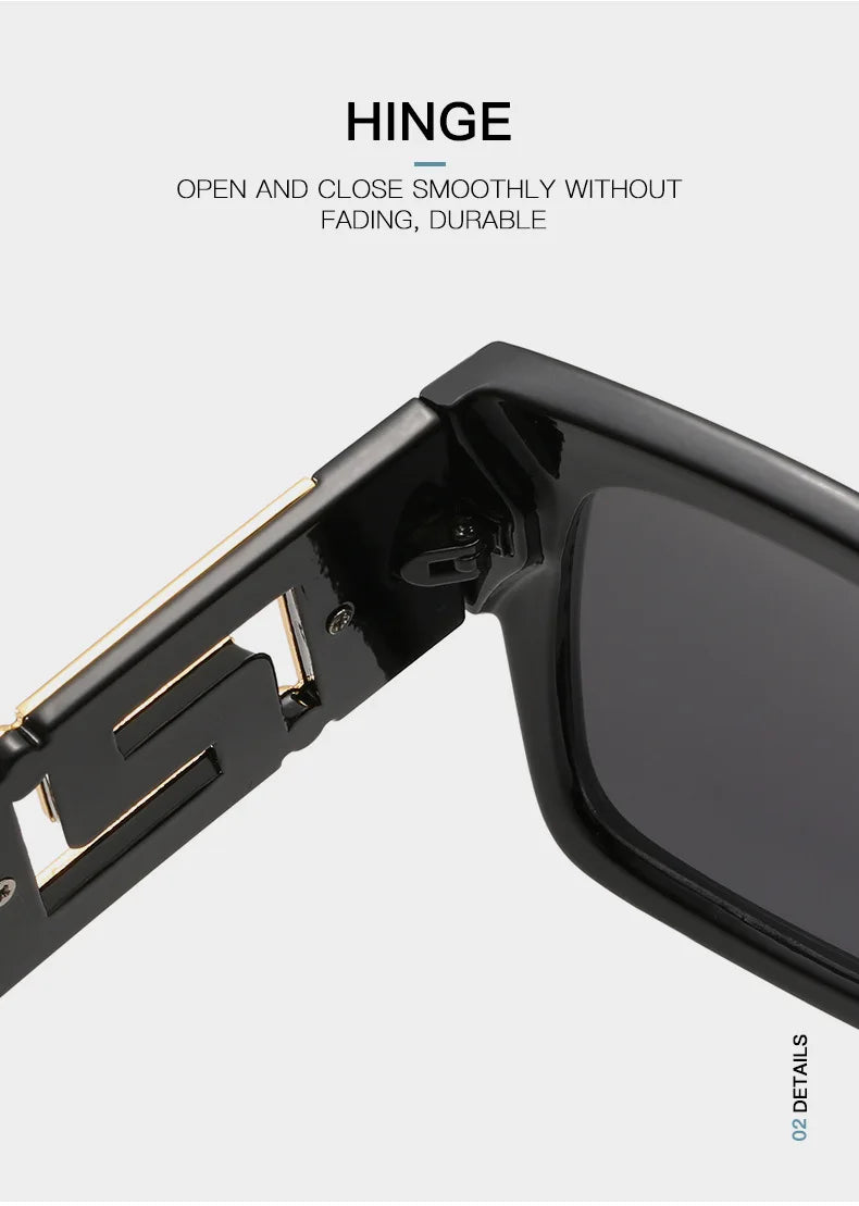 Luxury Brand Design Oversized Women's Sunglasses ,Stylish Elegant Commuting Sunglasses ,Square Retro Gradient Tone Sunglasses.