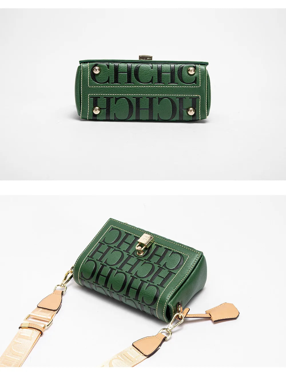 CH Fashion Design Model Metal Accessories Buckle Women's Shoulder Bag Luxury Brand 2025 Fashion Solid Colour Printed Head Bag