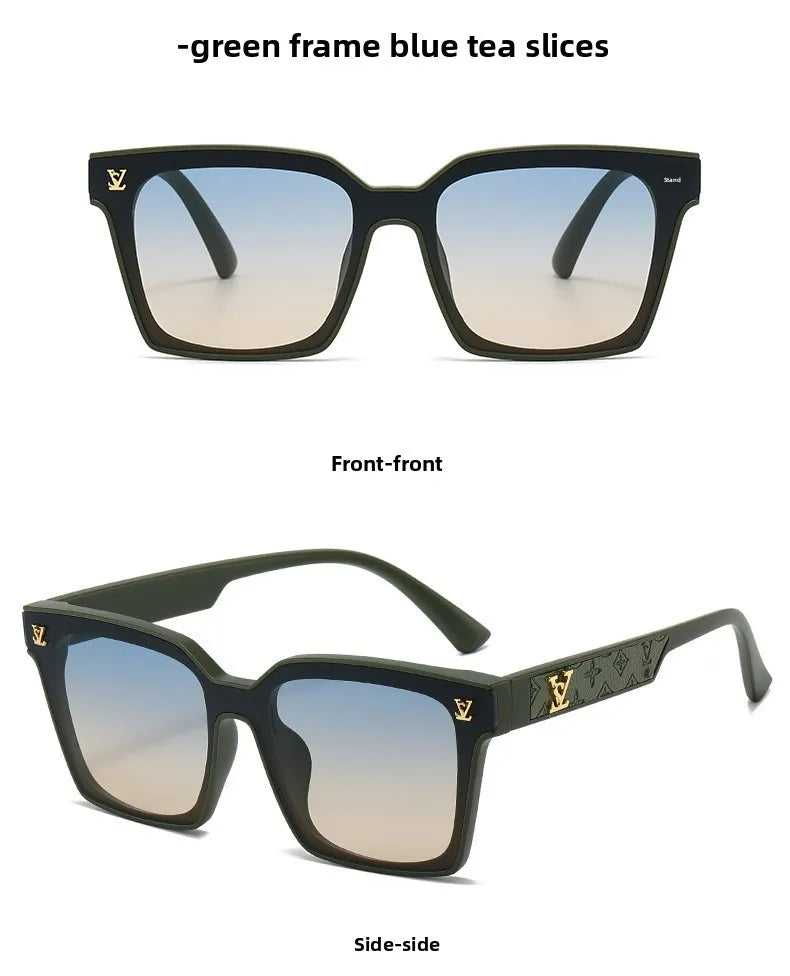 New Square Unisex Sunglasses With A High-end Feel, European And American
