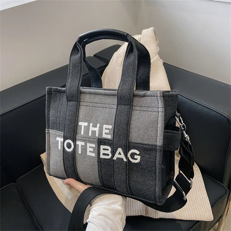 Fashion Popular Women's Tote Bag Trend Brand Denim Embroidery Crossbody Bag Classic Elegant Shoulder Bag Designer Luxury Handbag