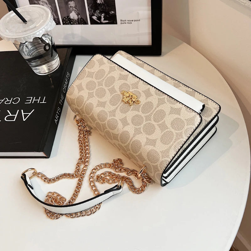 2025 New! Luxury - Brand Women's High - Quality Fashion Handbag - Chain - Strap Multi - Compartment Small Square Bag in European