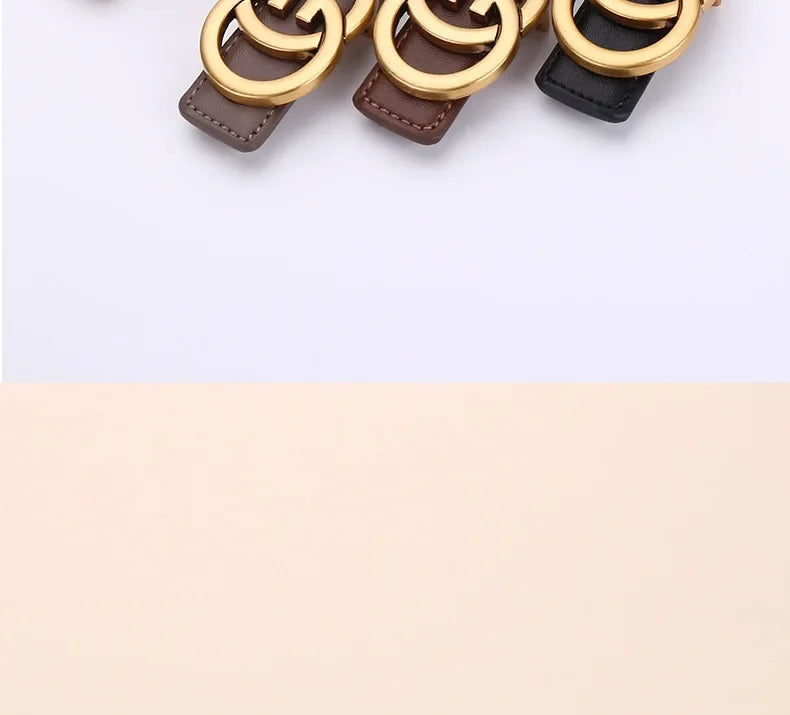 Women's Casual Denim Buckle Decorative Waistband for Students Top Quality Leather Belt Versatile Simple Style Female Accessories