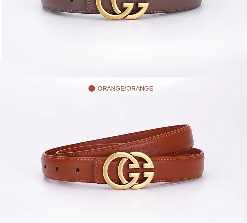 Women's Casual Denim Buckle Decorative Waistband for Students Top Quality Leather Belt Versatile Simple Style Female Accessories