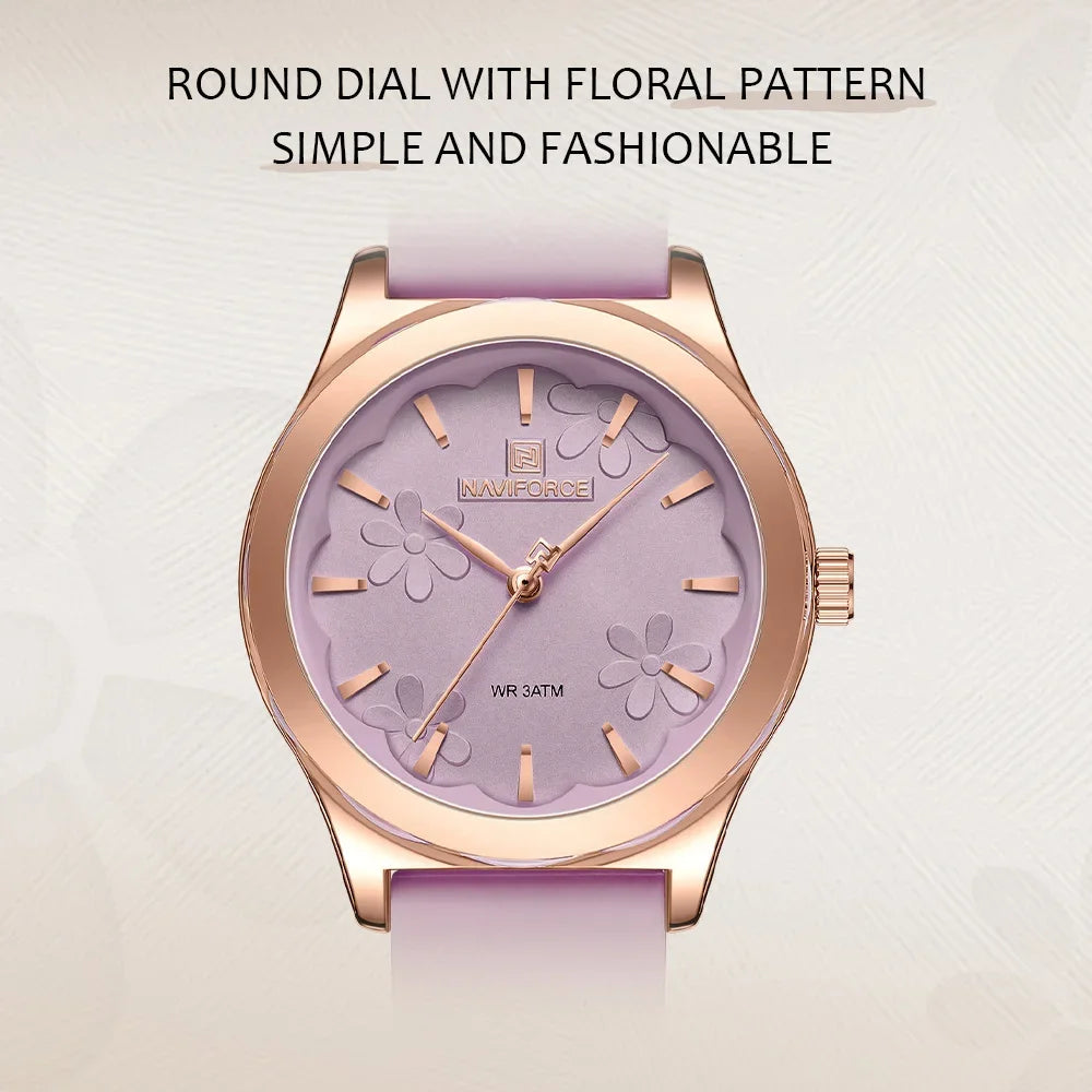 NAVIFORCE NF5051 Women Watch Silicone Quartz Wrist watches for Women Sport Clock Girls Gift Ladies Watches
