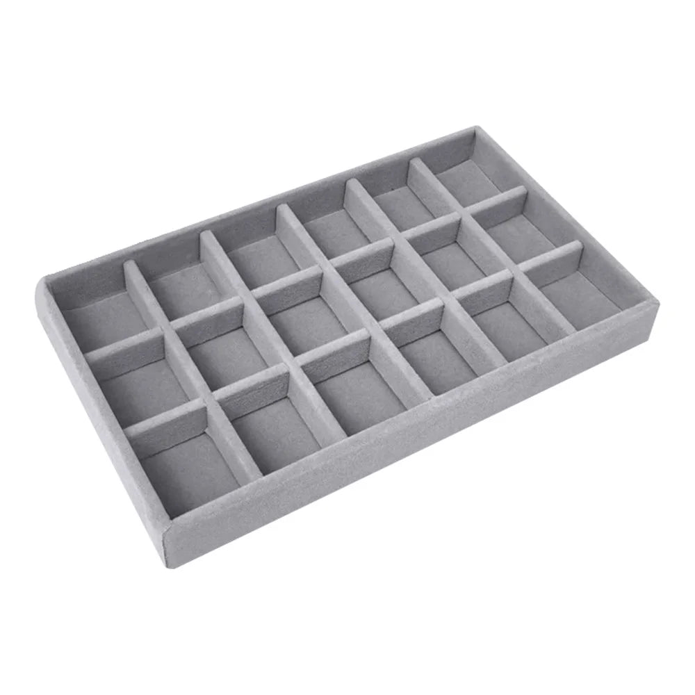 Velvet Jewelry Display Tray Case Hot Sale Stackable Exquisite Jewellery Storage Holder Boxes Portable Ring Earring Organizer Box