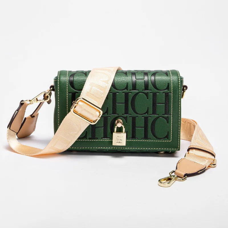 CH Fashion Design Model Metal Accessories Buckle Women's Shoulder Bag Luxury Brand 2025 Fashion Solid Colour Printed Head Bag
