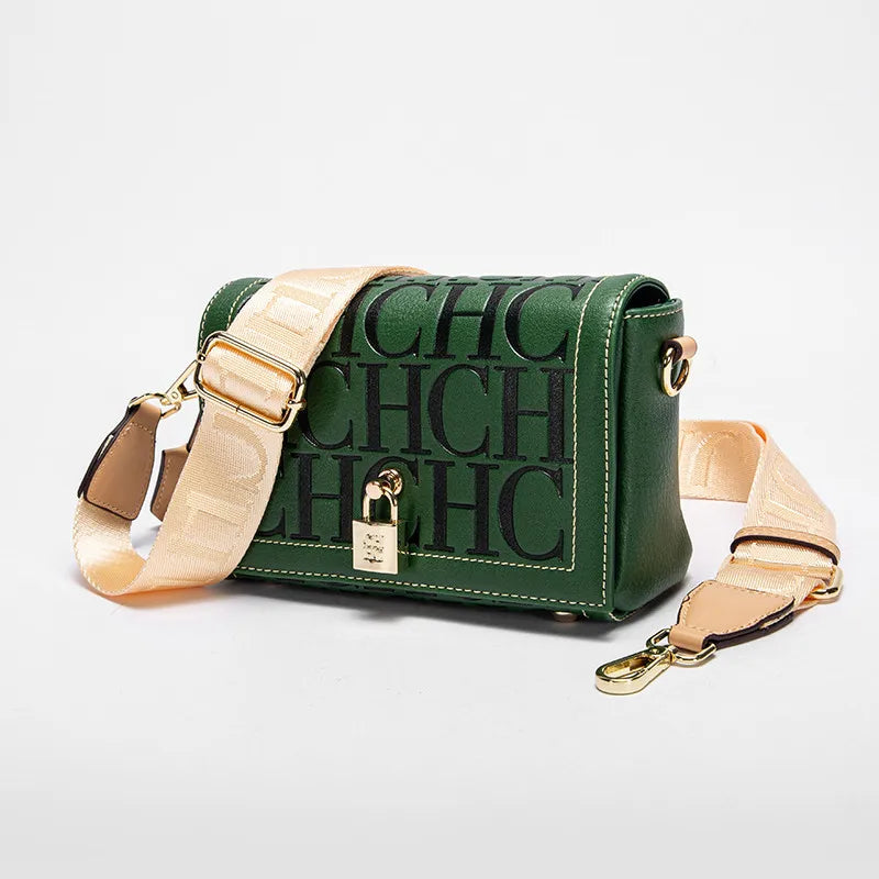 CH Fashion Design Model Metal Accessories Buckle Women's Shoulder Bag Luxury Brand 2025 Fashion Solid Colour Printed Head Bag