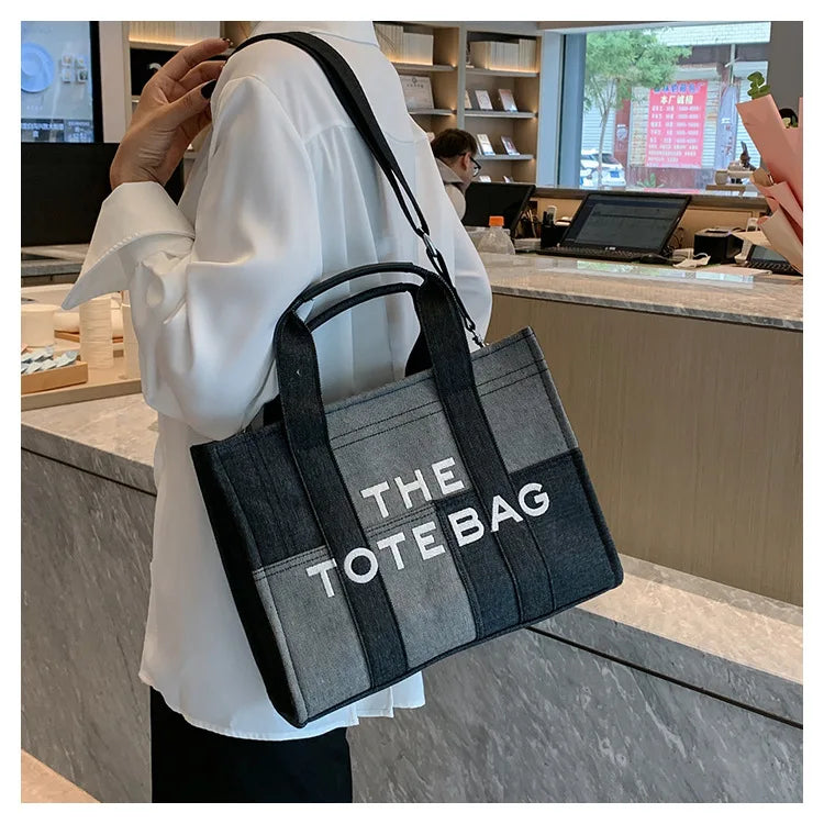 Fashion Popular Women's Tote Bag Trend Brand Denim Embroidery Crossbody Bag Classic Elegant Shoulder Bag Designer Luxury Handbag