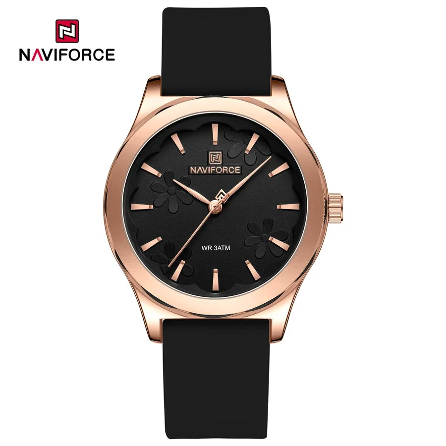 NAVIFORCE NF5051 Women Watch Silicone Quartz Wrist watches for Women Sport Clock Girls Gift Ladies Watches