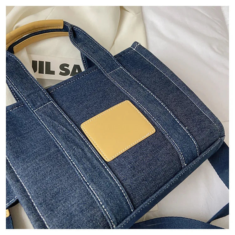 Fashion Popular Women's Tote Bag Trend Brand Denim Embroidery Crossbody Bag Classic Elegant Shoulder Bag Designer Luxury Handbag