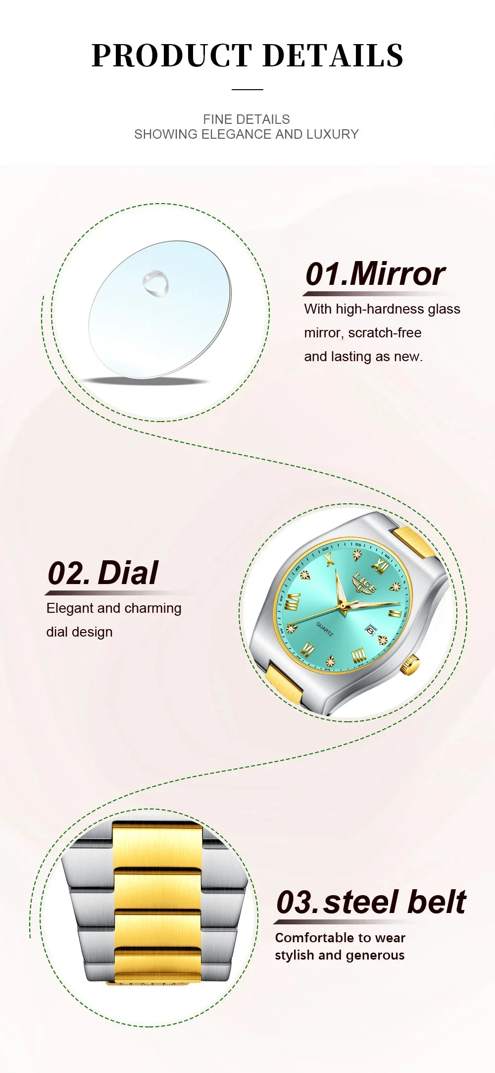Relogio Feminino LIGE Top Brand Luxury Women Watches Simple Elegant Waterproof Watch For Women Sports Women's Quartz Wristwatch