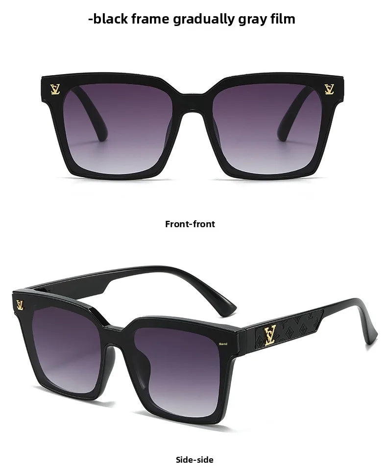 New Square Unisex Sunglasses With A High-end Feel, European And American