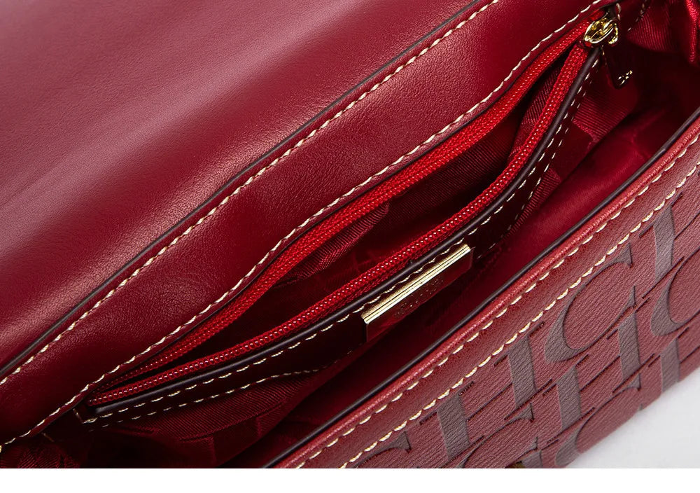 CH Fashion Design Model Metal Accessories Buckle Women's Shoulder Bag Luxury Brand 2025 Fashion Solid Colour Printed Head Bag