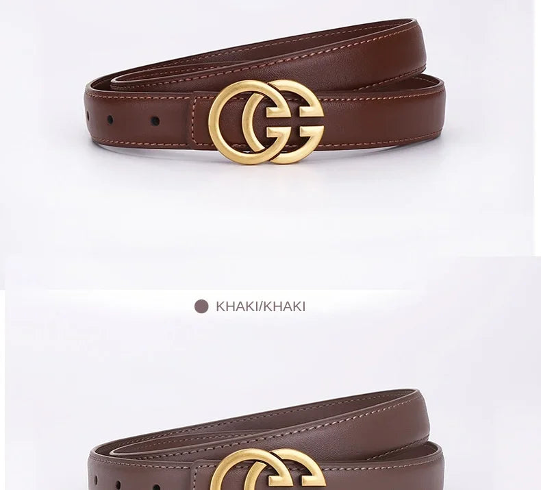 Women's Casual Denim Buckle Decorative Waistband for Students Top Quality Leather Belt Versatile Simple Style Female Accessories