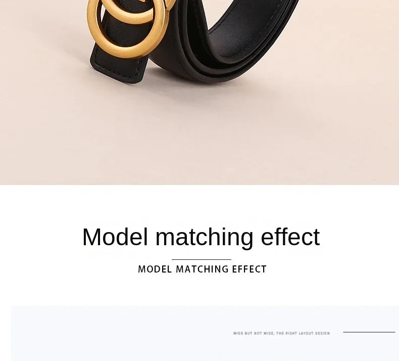 Women's Casual Denim Buckle Decorative Waistband for Students Top Quality Leather Belt Versatile Simple Style Female Accessories