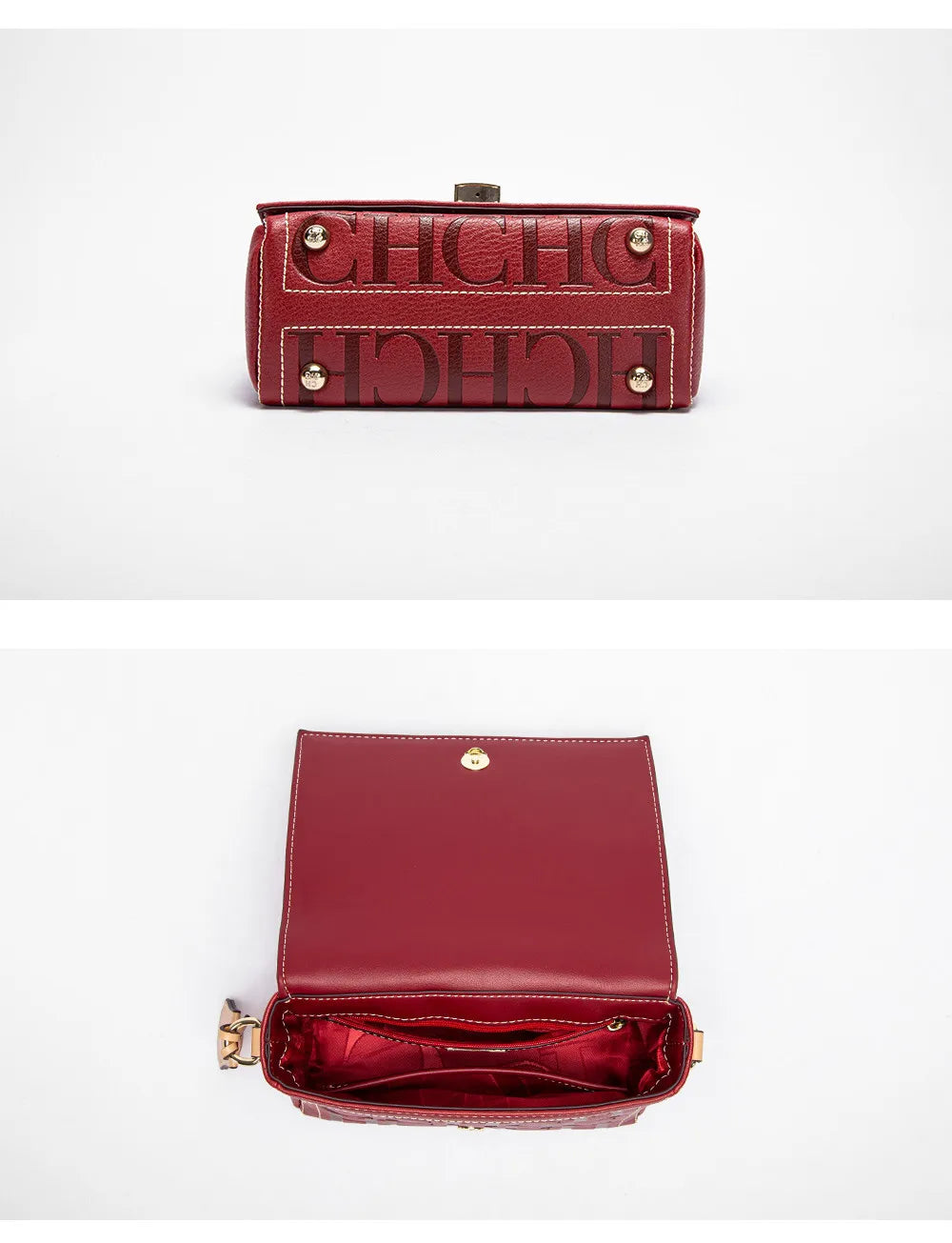 CH Fashion Design Model Metal Accessories Buckle Women's Shoulder Bag Luxury Brand 2025 Fashion Solid Colour Printed Head Bag