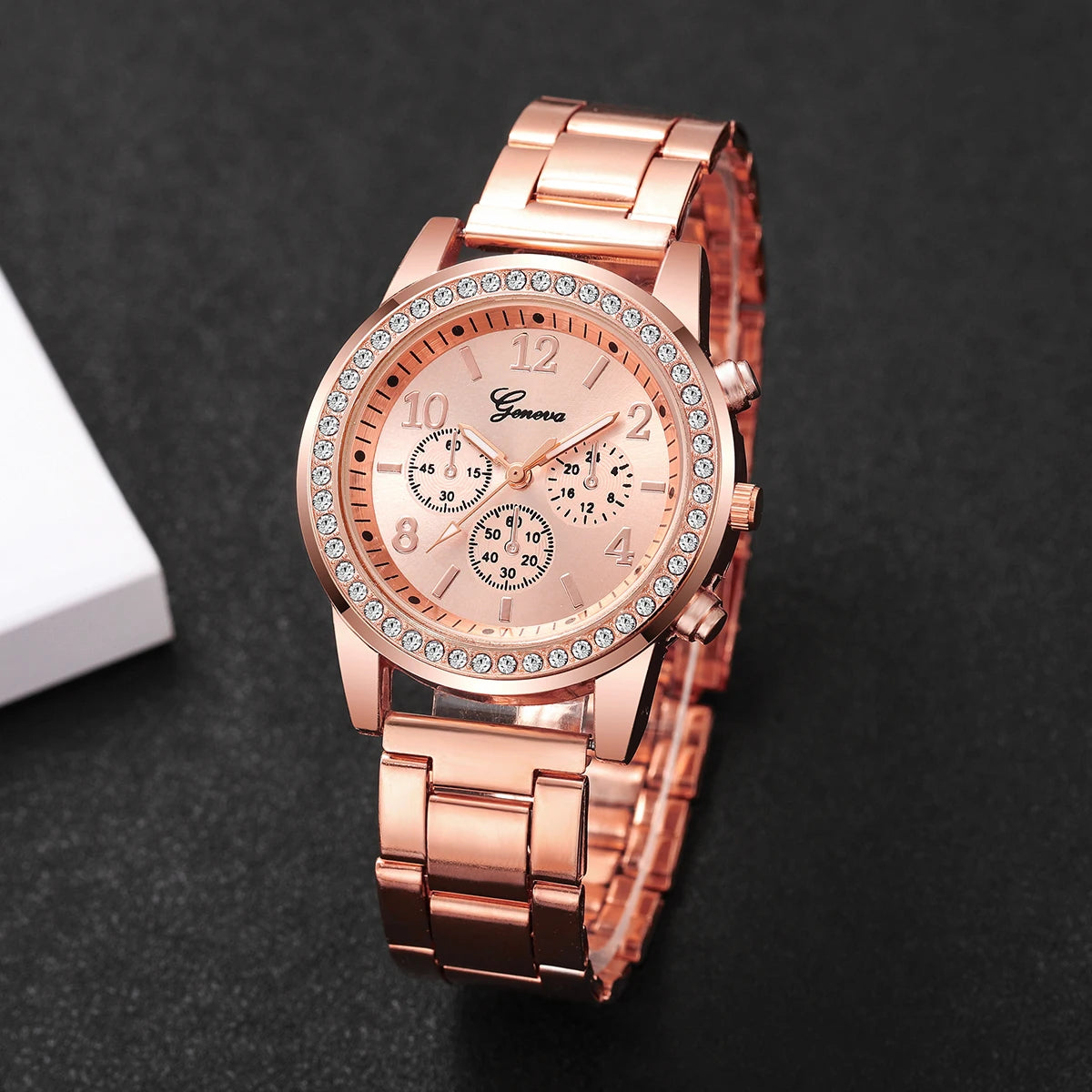 Fashion Rhinestone Women Watches Ladies Alloy Band Arabic Dial Analog Quartz Wrist Watches(Without Box)