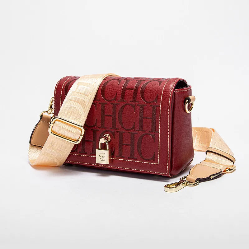 CH Fashion Design Model Metal Accessories Buckle Women's Shoulder Bag Luxury Brand 2025 Fashion Solid Colour Printed Head Bag