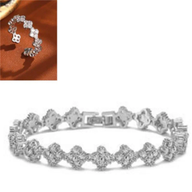 Exquisite, Cute, Sweet, Sparkling Crystal Jewelry Gift Piece, Rainbow Colored Lilac Zircon Bracelet, Fashionable Charm, Gorgeous