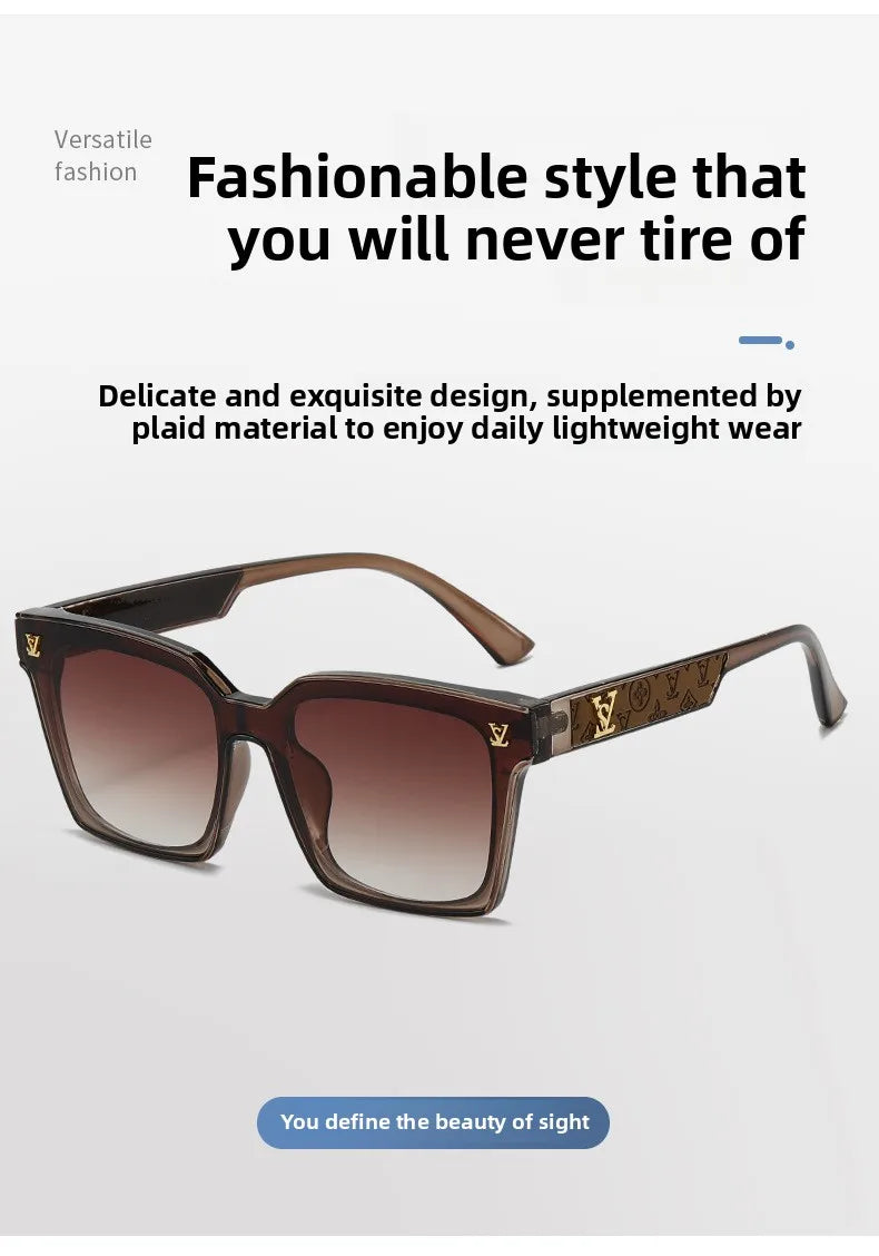New Square Unisex Sunglasses With A High-end Feel, European And American