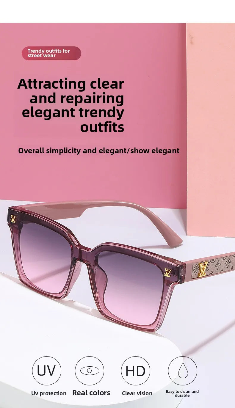 New Square Unisex Sunglasses With A High-end Feel, European And American