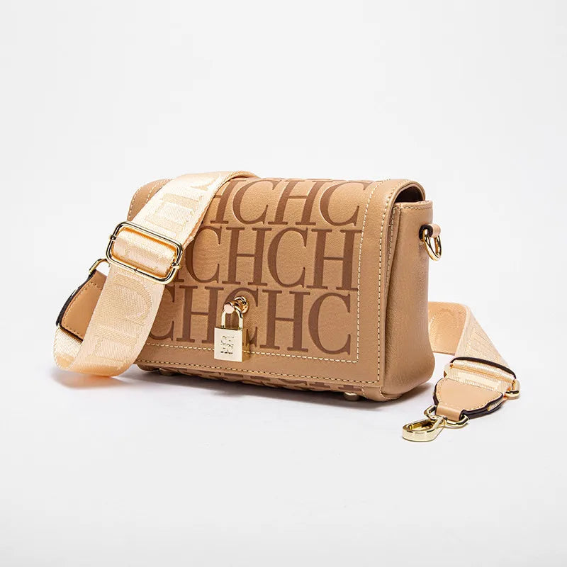 CH Fashion Design Model Metal Accessories Buckle Women's Shoulder Bag Luxury Brand 2025 Fashion Solid Colour Printed Head Bag