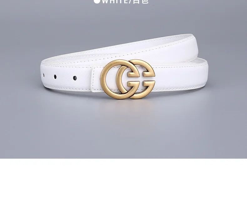 Women's Casual Denim Buckle Decorative Waistband for Students Top Quality Leather Belt Versatile Simple Style Female Accessories
