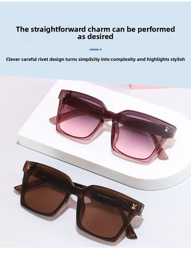 New Square Unisex Sunglasses With A High-end Feel, European And American