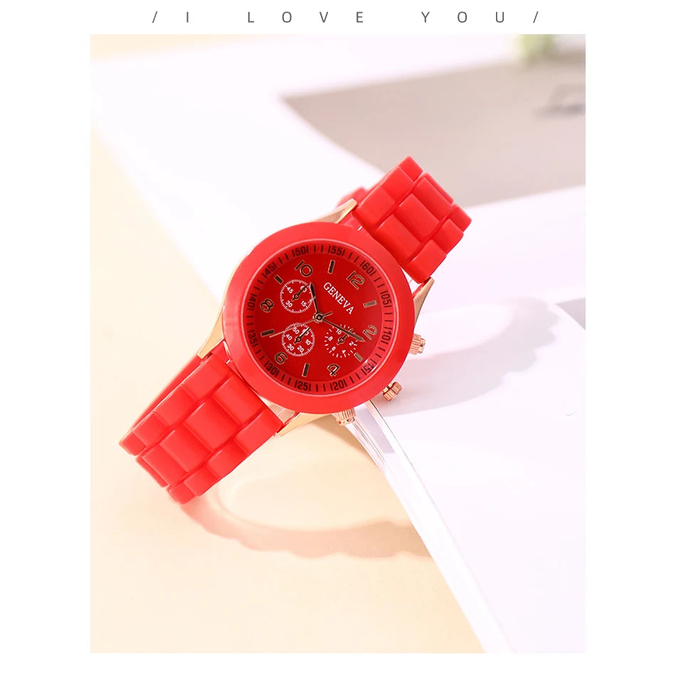 Reloj Mujer 2023 Fashion Women Watches Elegant Red Silicone Quartz Watch Luxury Ladies Clock Gift for Girls Relogio Feminino