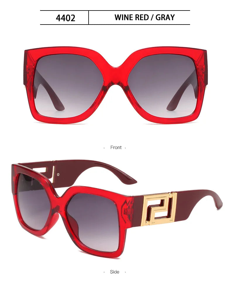 Luxury Brand Design Oversized Women's Sunglasses ,Stylish Elegant Commuting Sunglasses ,Square Retro Gradient Tone Sunglasses.