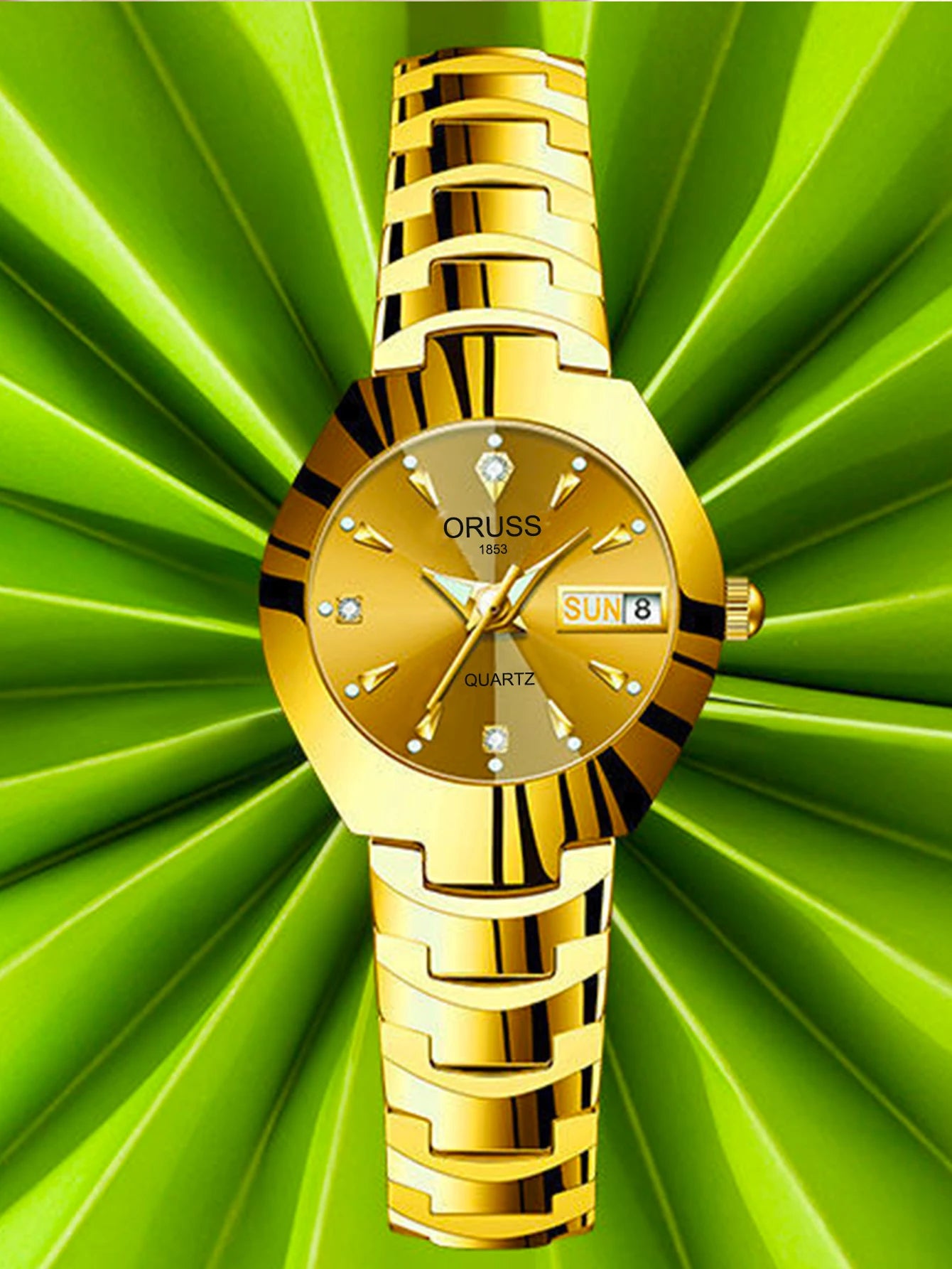 ORUSS Relogio Feminino Couple Watch Men Quartz watch for Lovers Luxury Womens wristwatch Week Display Stainless Steel Waterproof