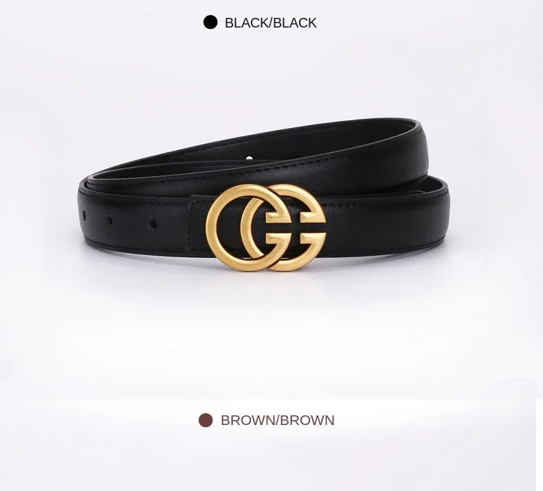 Women's Casual Denim Buckle Decorative Waistband for Students Top Quality Leather Belt Versatile Simple Style Female Accessories