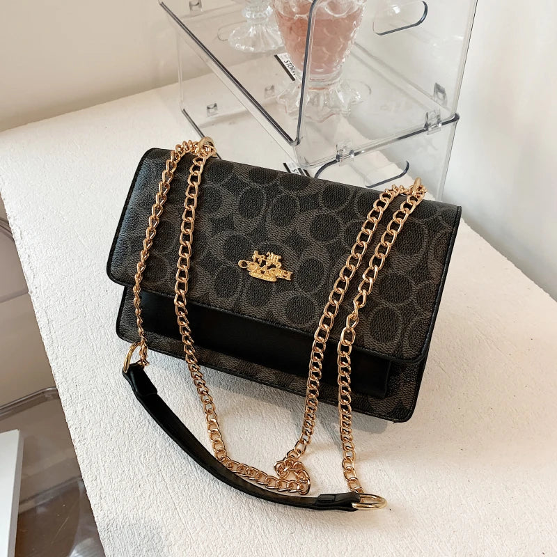 2025 New! Luxury - Brand Women's High - Quality Fashion Handbag - Chain - Strap Multi - Compartment Small Square Bag in European