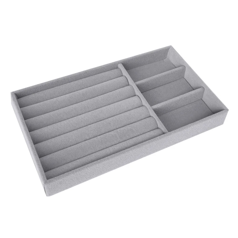 Velvet Jewelry Display Tray Case Hot Sale Stackable Exquisite Jewellery Storage Holder Boxes Portable Ring Earring Organizer Box