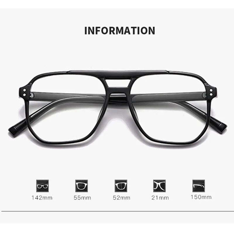 New Oversized Korea Style Reading Presbyopic Glasses Men Women Anti Blue Light Neal Dual Eyeglasses Presbyopia +1.0+1.5+2to +4.0