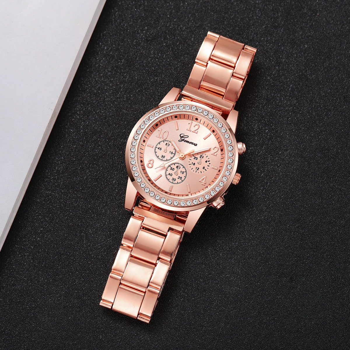 Fashion Rhinestone Women Watches Ladies Alloy Band Arabic Dial Analog Quartz Wrist Watches(Without Box)