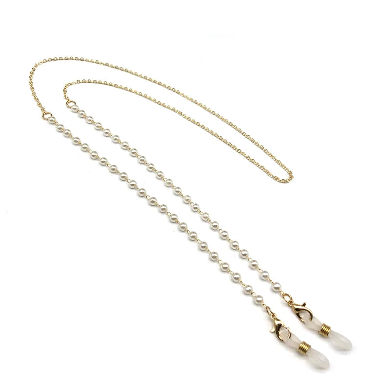 Sunglasses Masking Chains For Women Acrylic Pearl Crystal Eyeglasses Chains Lanyard Glass New Fashion Jewelry Wholesale