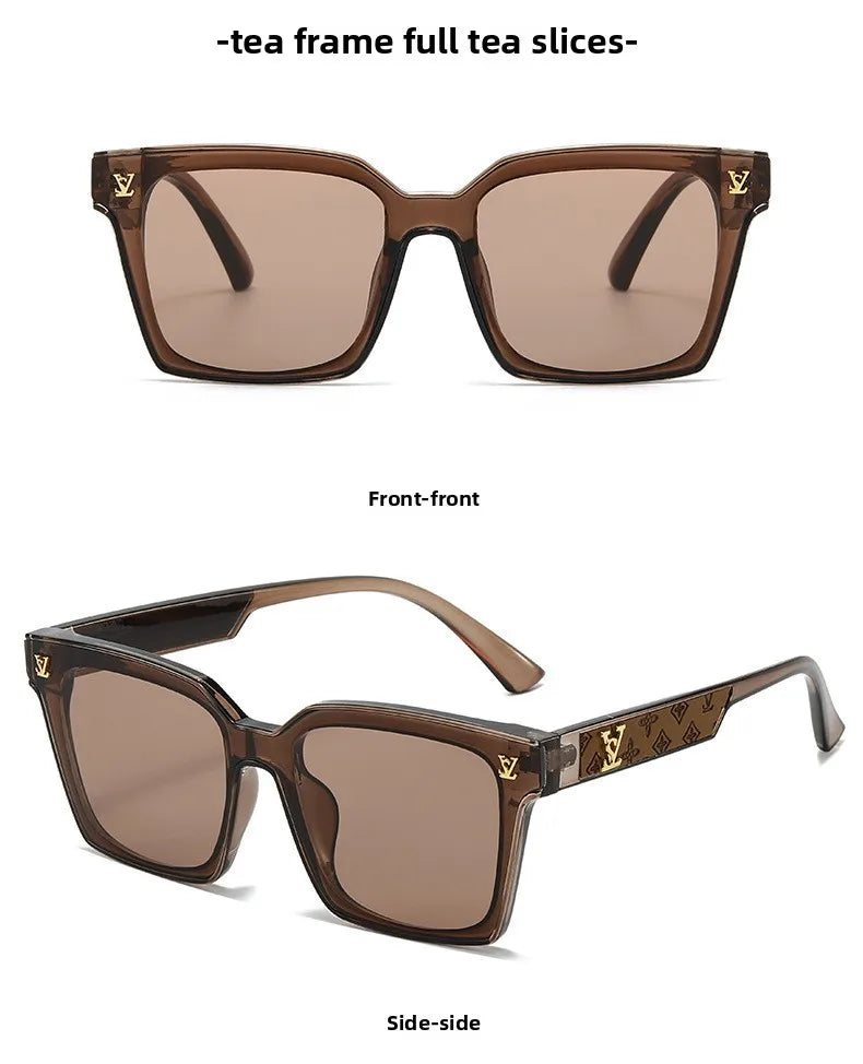 New Square Unisex Sunglasses With A High-end Feel, European And American
