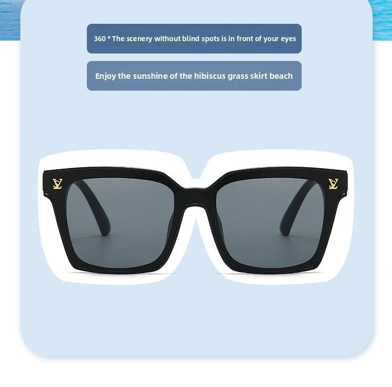New Square Unisex Sunglasses With A High-end Feel, European And American