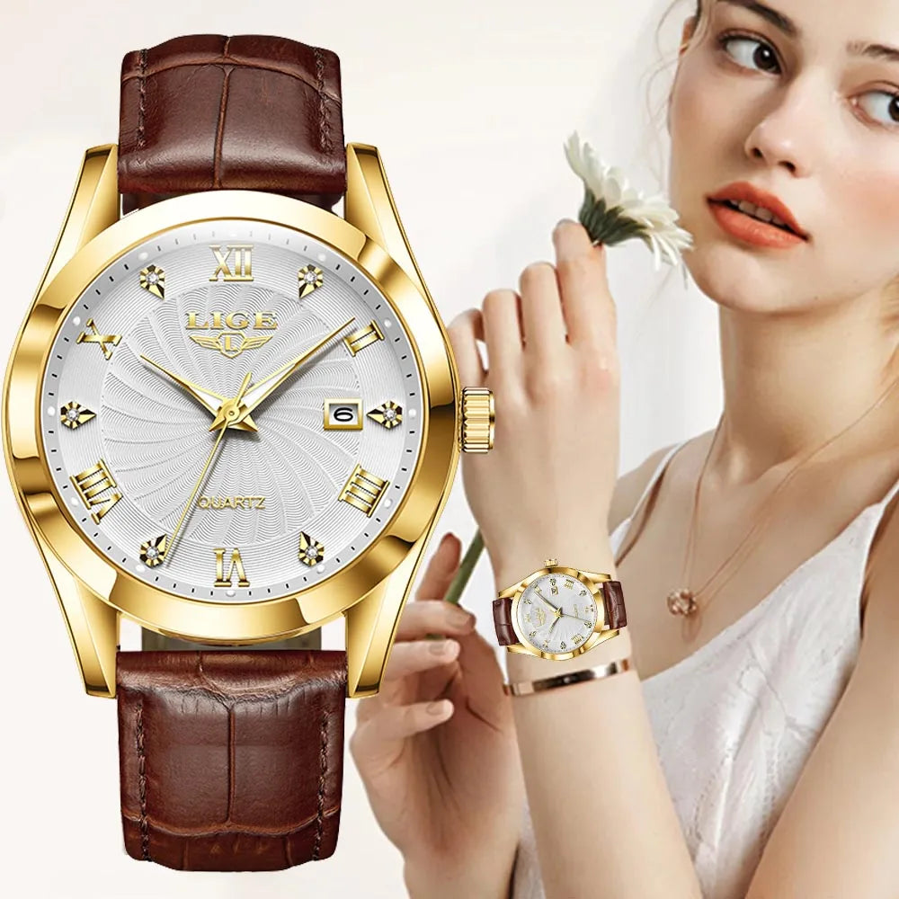 2025 New Women's Watch LIGE Fashion Elegant Bracelet Ladies Watch Outdoor Sports Waterproof Quartz Watches for Women Reloj Mujer